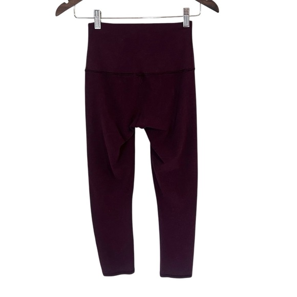 Lululemon Wunder Under Crop II *Cotton (Roll Down)Heathered Bordeaux Drama-Size4 - Picture 10 of 15